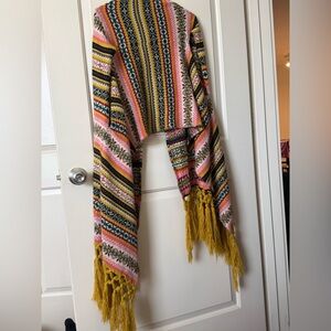 Ivy Jane Colorful Striped Fringe Poncho